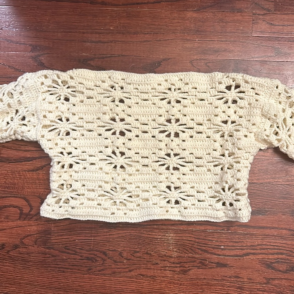 Off white floral sweater